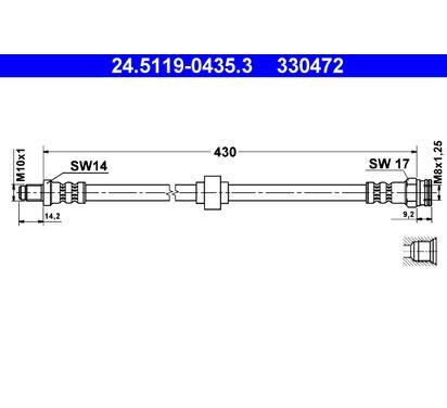 24.5119-0435.3
ATE
Przewód hamulcowy elastyczny
