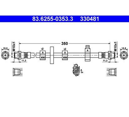83.6255-0353.3
ATE
Przewód hamulcowy elastyczny
