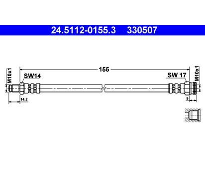 330507
ATE
Przewód hamulcowy elastyczny
