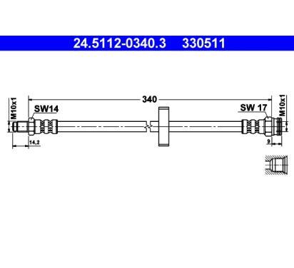 24.5112-0340.3
ATE
Przewód hamulcowy elastyczny
