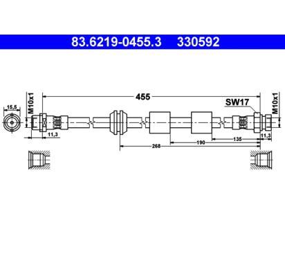 83.6219-0455.3
ATE
Przewód hamulcowy elastyczny
