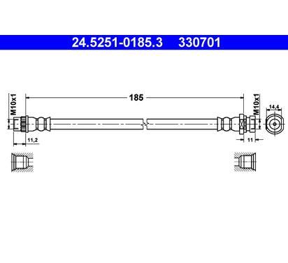 24.5251-0185.3
ATE
Przewód hamulcowy elastyczny
