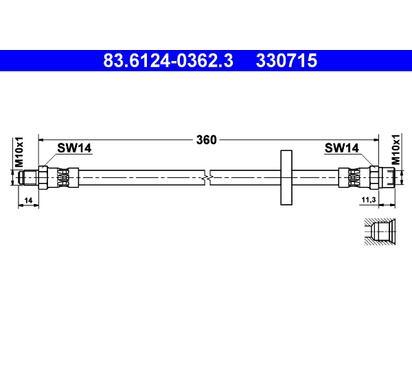 83.6124-0362.3
ATE
Przewód hamulcowy elastyczny
