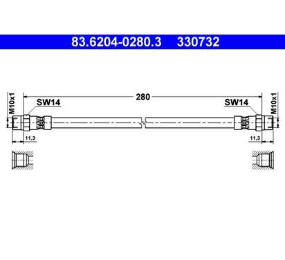 83.6204-0280.3
ATE
Przewód hamulcowy elastyczny
