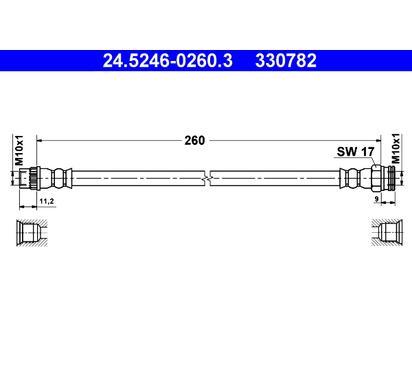 24.5246-0260.3
ATE
Przewód hamulcowy elastyczny
