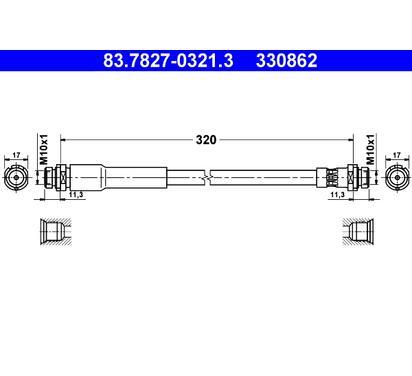 83.7827-0321.3
ATE
Przewód hamulcowy elastyczny
