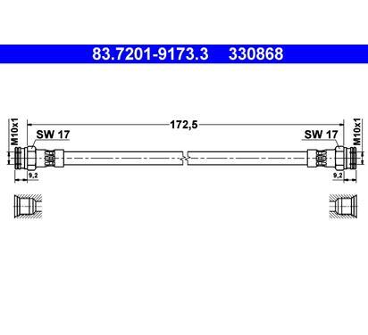 83.7201-9173.3
ATE
Przewód hamulcowy elastyczny
