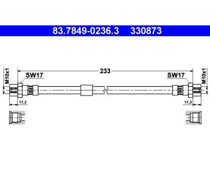 83.7849-0236.3
ATE
Przewód hamulcowy elastyczny
