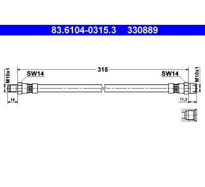83.6104-0315.3
ATE
Przewód hamulcowy elastyczny
