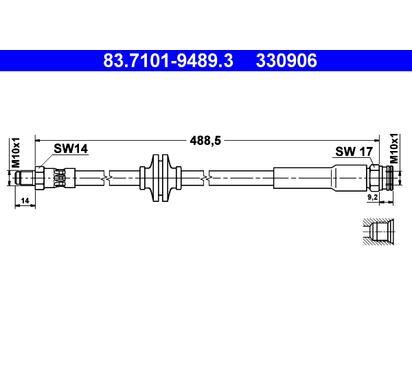 83.7101-9489.3
ATE
Przewód hamulcowy elastyczny
