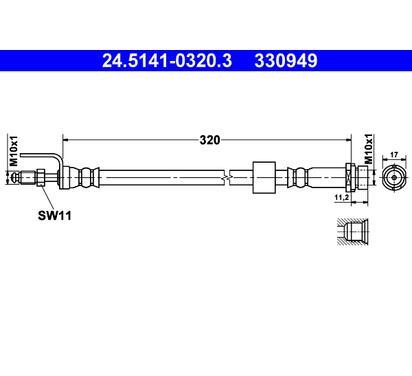 24.5141-0320.3
ATE
Przewód hamulcowy elastyczny
