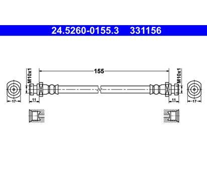 24.5260-0155.3
ATE
Przewód hamulcowy elastyczny
