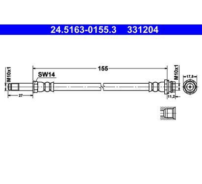 24.5163-0155.3
ATE
Przewód hamulcowy elastyczny

