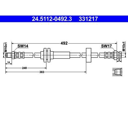 24.5112-0492.3
ATE
Przewód hamulcowy elastyczny
