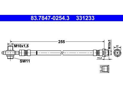 83.7847-0254.3
ATE
Przewód hamulcowy elastyczny
