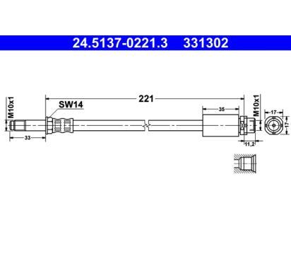 24.5137-0221.3
ATE
Przewód hamulcowy elastyczny
