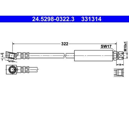 24.5298-0322.3
ATE
Przewód hamulcowy elastyczny
