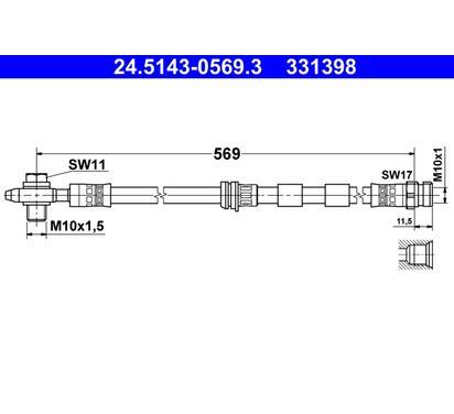 24.5143-0569.3
ATE
Przewód hamulcowy elastyczny
