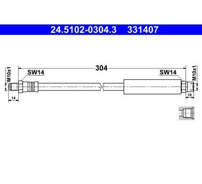 24.5102-0304.3
ATE
Przewód hamulcowy elastyczny
