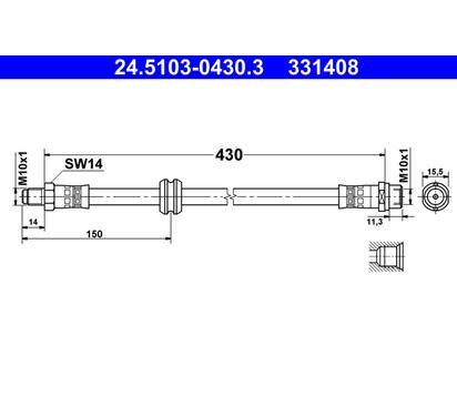 24.5103-0430.3
ATE
Przewód hamulcowy elastyczny
