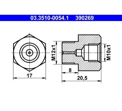 03.3510-0054.1
ATE
Adapter, przewód hamulcowy
