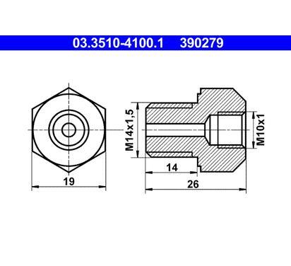 03.3510-4100.1
ATE
Adapter, przewód hamulcowy
