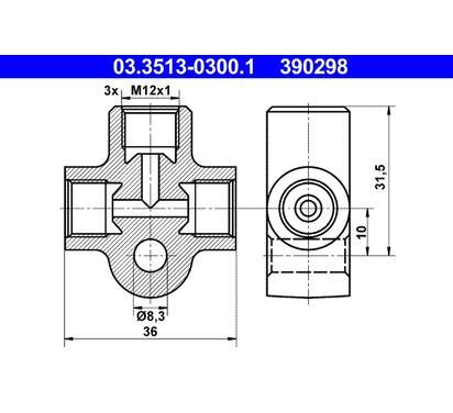 03.3513-0300.1
ATE
Łącznik / rozgałęziacz, przewody sztywne
