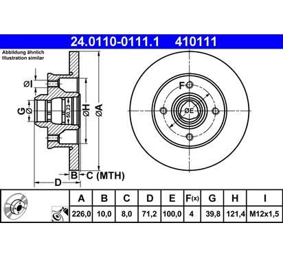 410111
ATE
Tarcza hamulcowa
