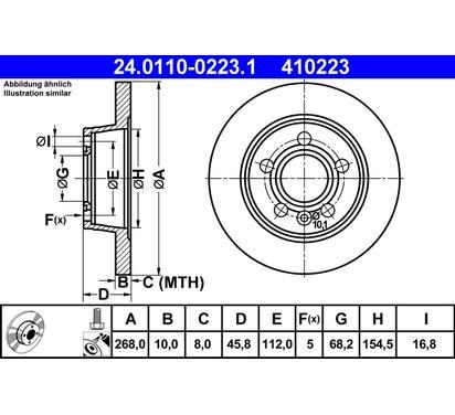 410223
ATE
Tarcza hamulcowa
