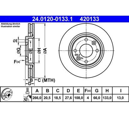 24.0120-0133.1
ATE
Tarcza hamulcowa
