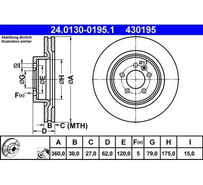 430195
ATE
Tarcza hamulcowa
