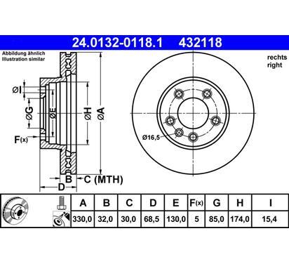 24.0132-0118.1
ATE
Tarcza hamulcowa
