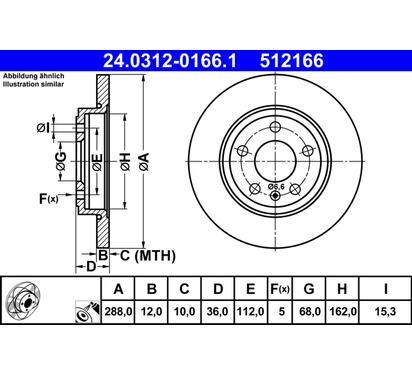 24.0312-0166.1
ATE
Tarcza hamulcowa
