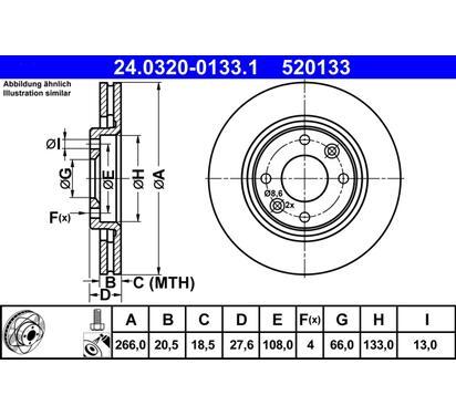 24.0320-0133.1
ATE
Tarcza hamulcowa
