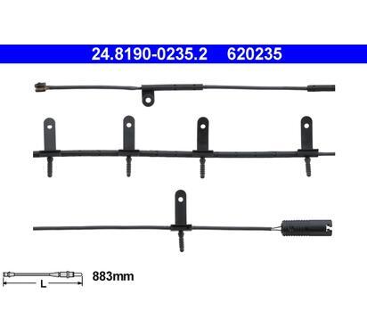 24.8190-0235.2
ATE
Styk ostrzegawczy, zużycie okładzin hamulcowych
