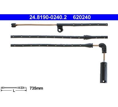 24.8190-0240.2
ATE
Styk ostrzegawczy, zużycie okładzin hamulcowych
