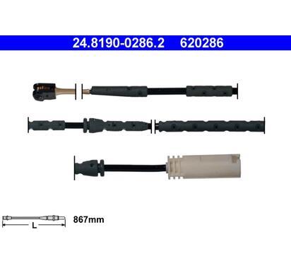 620286
ATE
Styk ostrzegawczy, zużycie okładzin hamulcowych
