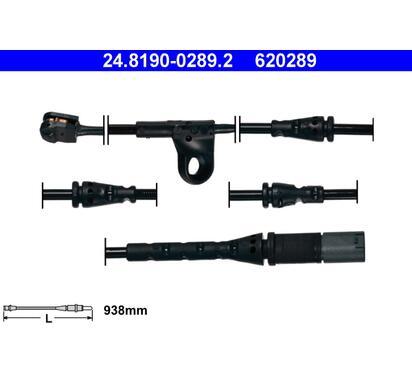 620289
ATE
Styk ostrzegawczy, zużycie okładzin hamulcowych
