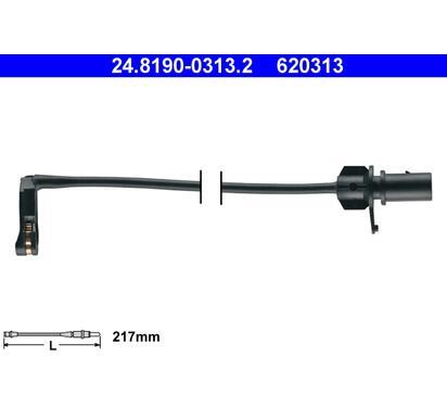 24.8190-0313.2
ATE
Styk ostrzegawczy, zużycie okładzin hamulcowych
