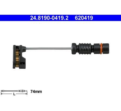 24.8190-0419.2
ATE
Styk ostrzegawczy, zużycie okładzin hamulcowych
