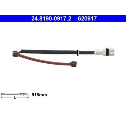 24.8190-0917.2
ATE
Styk ostrzegawczy, zużycie okładzin hamulcowych
