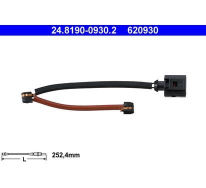620930
ATE
Styk ostrzegawczy, zużycie okładzin hamulcowych
