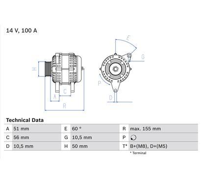 0 986 041 330
BOSCH
Alternator
