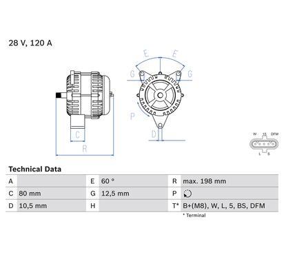 0 986 049 820
BOSCH
Alternator
