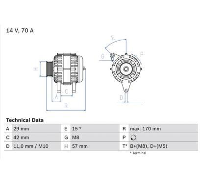 0 986 049 960
BOSCH
Alternator
