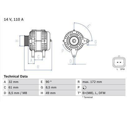 0 986 080 330
BOSCH
Alternator
