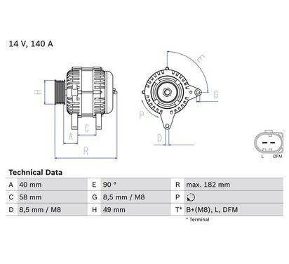 0 986 083 050
BOSCH
Alternator
