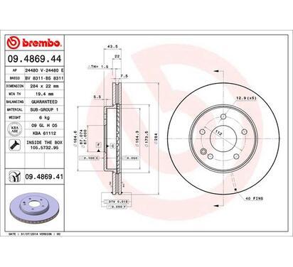 09.4869.41
BREMBO
Tarcza hamulcowa
