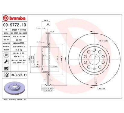 09.9772.11
BREMBO
Tarcza hamulcowa
