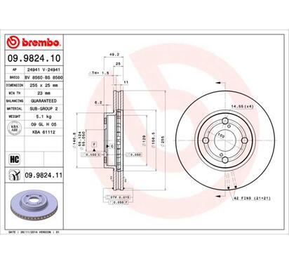 09.9824.11
BREMBO
Tarcza hamulcowa
